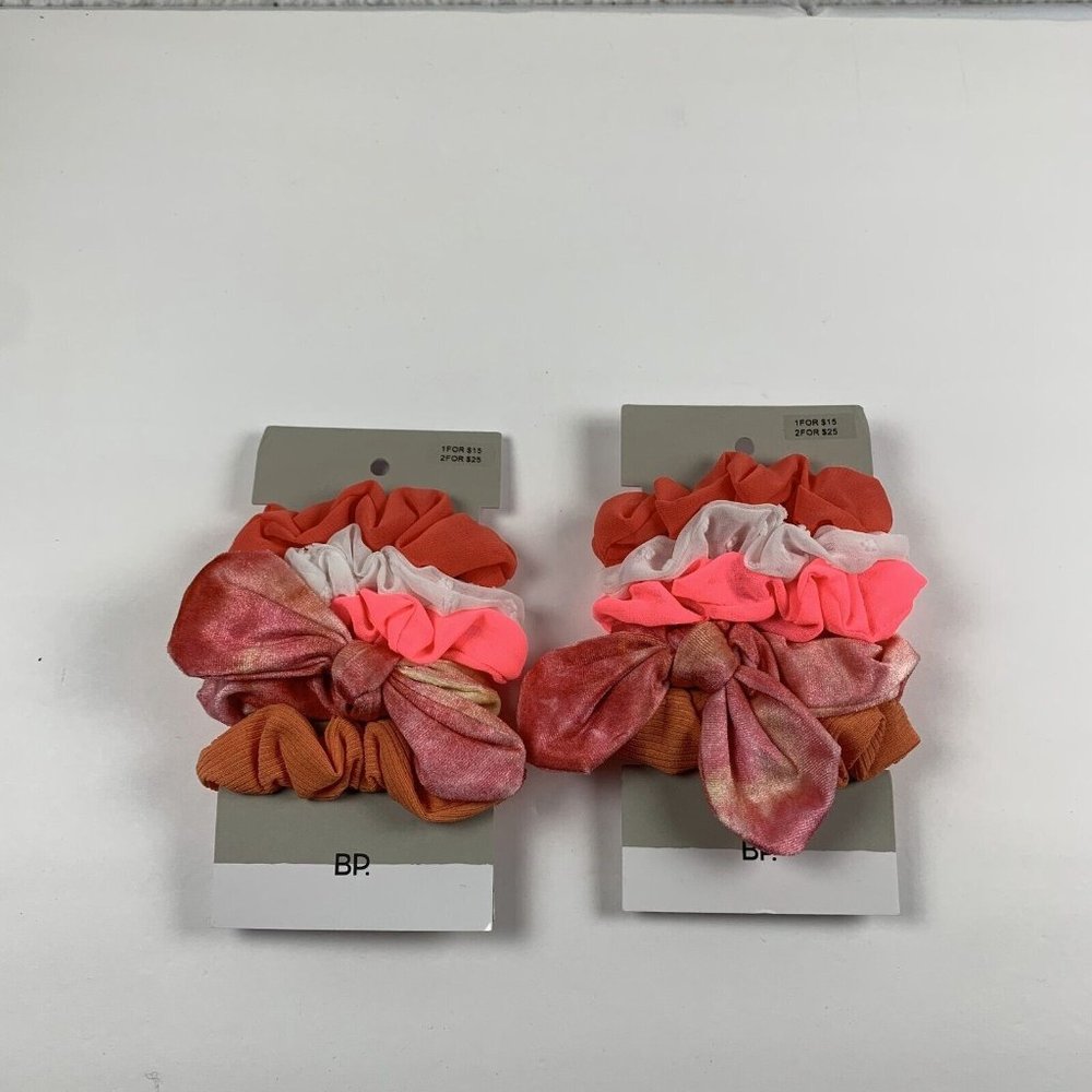 BP Assorted Scrunchies Pastel Women's One Size Multicolor 5 Peice Lot‎ Of 2 6186
